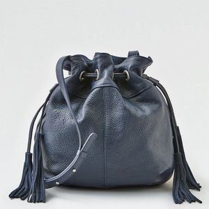 NWT navy American Eagle leather bucket bag